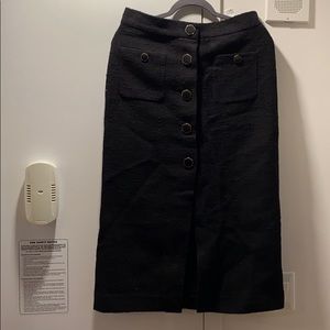 Zara-  New wool front slit silk lined skirt